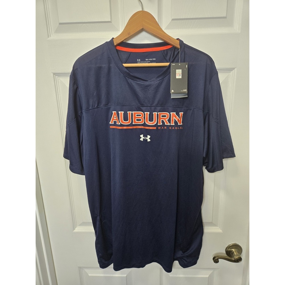 Auburn Tigers Under Armour Navy Blue Heat Gear Loose Shirt Men's 2XL